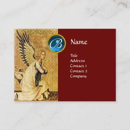 ANNUNCIATION ANGEL MONOGRAM Blue Sapphire red Business Card