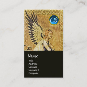 ANNUNCIATION ANGEL MONOGRAM, Blue Sapphire silver Business Card