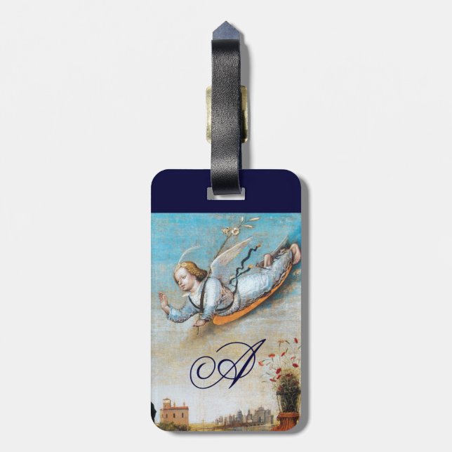 ANNUNCIATION ANGEL MONOGRAM LUGGAGE TAG (Back Vertical)