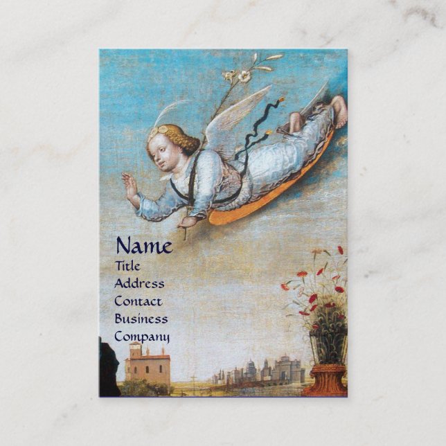 ANNUNCIATION ANGEL MONOGRAM Pearl paper Business Card (Front)