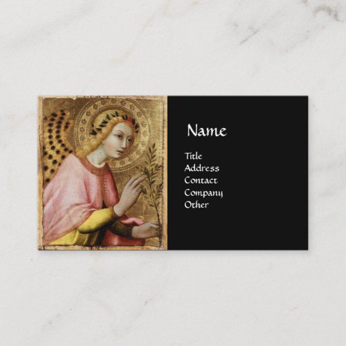 ANNUNCIATION ANGEL MONOGRAM Red Ruby Gold Business Card