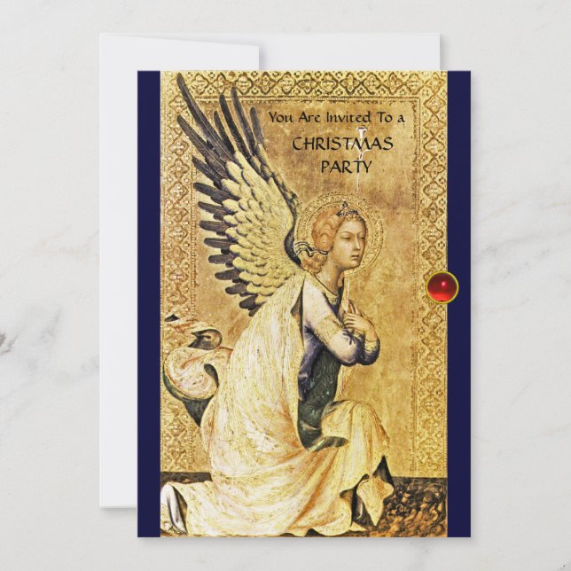 ANNUNCIATION ANGEL MONOGRAM ,Red Ruby Invitation (Front)