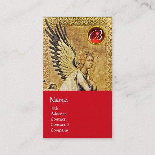 ANNUNCIATION ANGEL MONOGRAM red ruby platinum Business Card