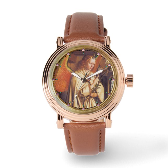ANNUNCIATION ANGEL ,PINK AMETHYST GEMS WATCH (Front)