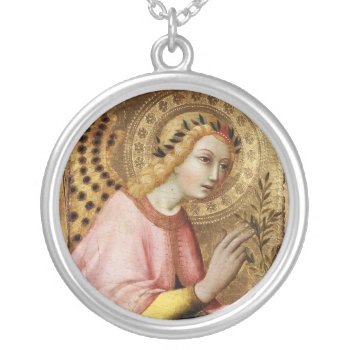 Annunciation Angel Silver Plated Necklace by bulgan_lumini at Zazzle