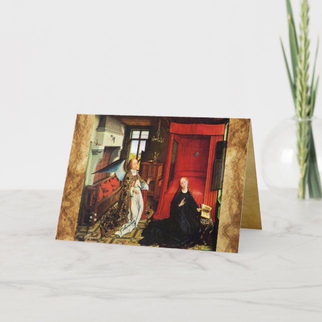 ANNUNCIATION Archangel Gabriel ,Virgin Parchment Holiday Card (Front)