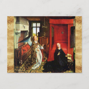 ANNUNCIATION Archangel Gabriel ,Virgin Parchment Postcard