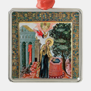 Annunciation at the Fountain Metal Ornament