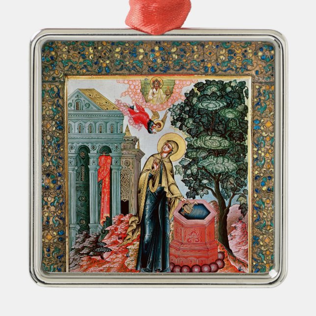 Annunciation at the Fountain Metal Ornament (Front)