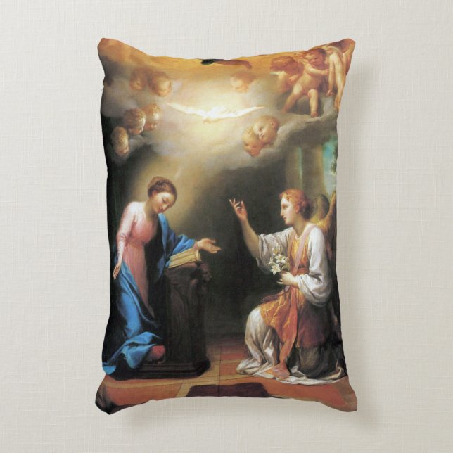 Annunciation by Anton Raphael Mengs Accent Pillow (Front(Vertical))