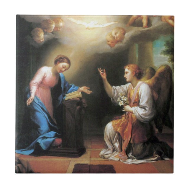 Annunciation by Anton Raphael Mengs Ceramic Tile (Front)