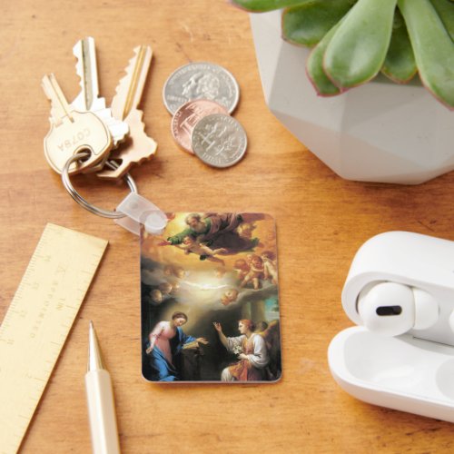 Annunciation by Anton Raphael Mengs Keychain