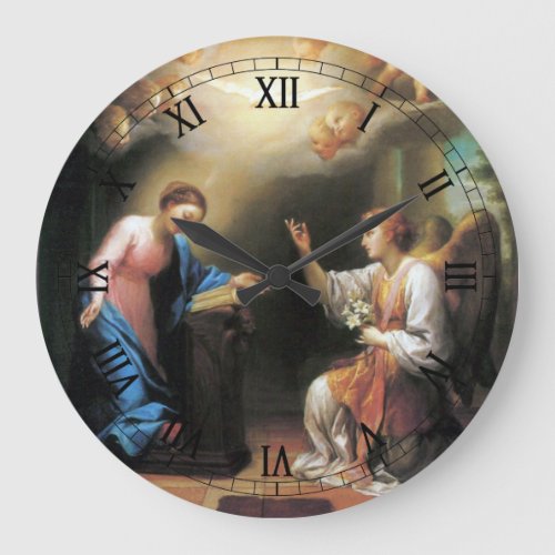 Annunciation by Anton Raphael Mengs Large Clock