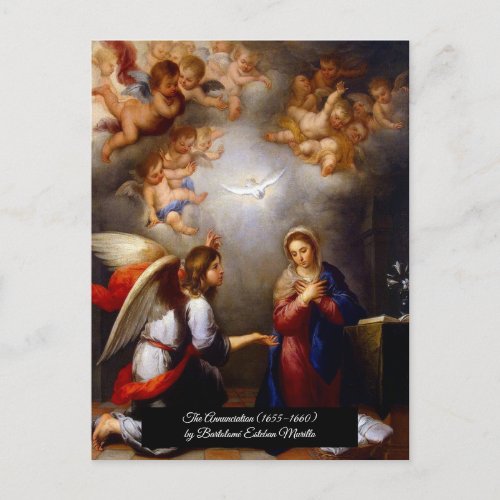 Annunciation by Bartolom Esteban Murillo Postcard