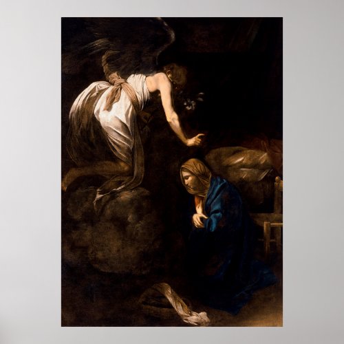 Annunciation by Caravaggio 1608 Poster