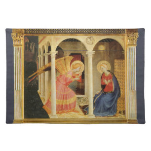 Annunciation by Fra Angelico, Renaissance Fine Art Cloth Placemat