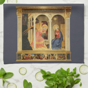 Annunciation by Fra Angelico, Renaissance Fine Art Kitchen Towel