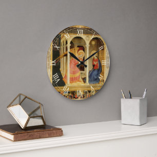 Annunciation by Fra Angelico, Renaissance Fine Art Large Clock