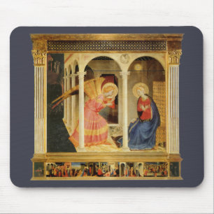 Annunciation by Fra Angelico, Renaissance Fine Art Mouse Pad