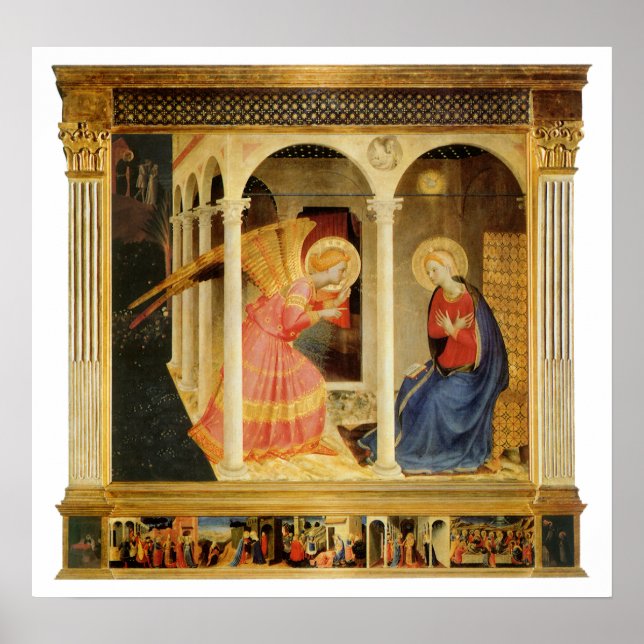 Annunciation by Fra Angelico, Renaissance Fine Art Poster (Front)