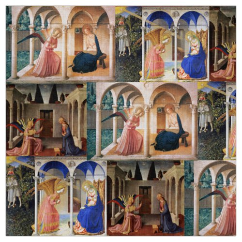 ANNUNCIATION by Fra Beato Angelico Christmas  Fabric