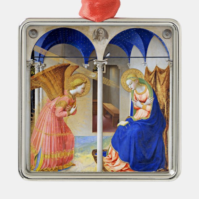 ANNUNCIATION by Fra Beato Angelico Christmas  Metal Ornament (Front)