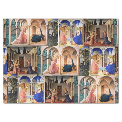 ANNUNCIATION by Fra Beato Angelico Christmas Tissu Tissue Paper