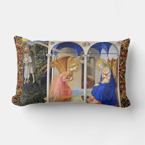 ANNUNCIATION by Fra Beato Angelico Lumbar Pillow