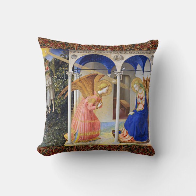 ANNUNCIATION by Fra Beato Angelico  Throw Pillow (Front)