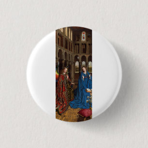 Annunciation by Jan van Eyck Button