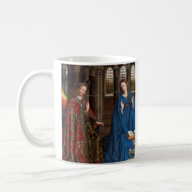 Annunciation by Jan van Eyck Coffee Mug (Left)