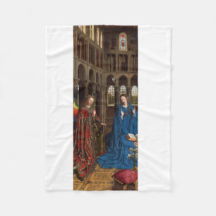 Annunciation by Jan van Eyck Fleece Blanket