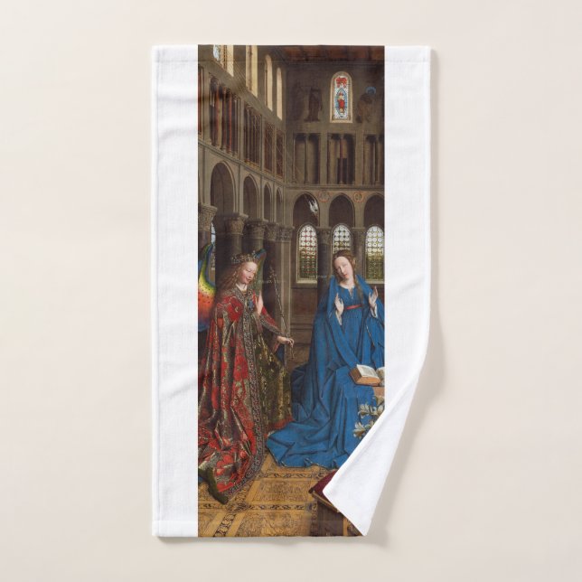 Annunciation by Jan van Eyck Hand Towel (Hand Towel)