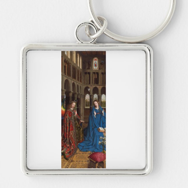 Annunciation by Jan van Eyck Keychain (Front)