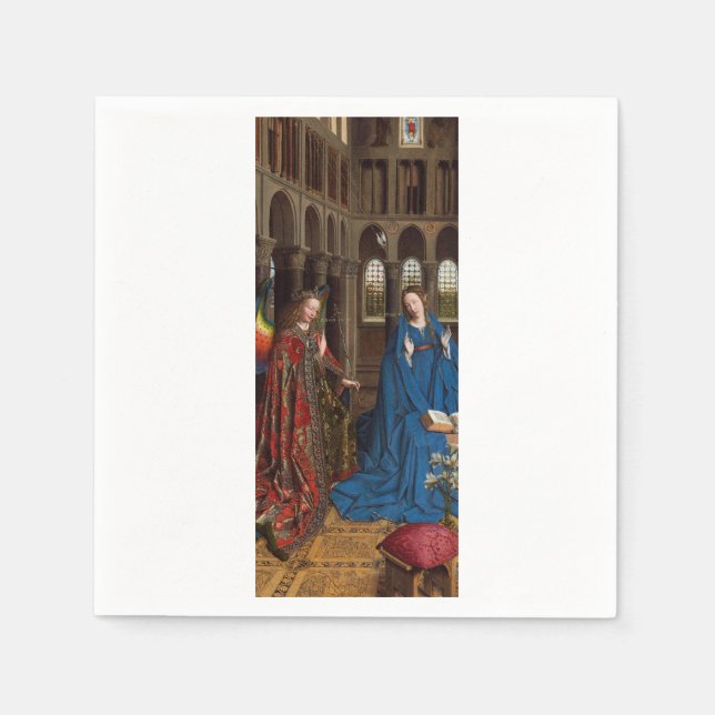 Annunciation by Jan van Eyck Napkins (Front)