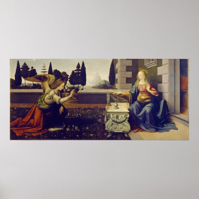 Annunciation by Leonardo Da Vinci Poster (Front)