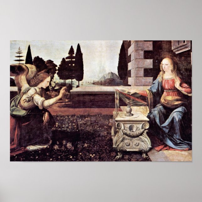 Annunciation By Leonardo Da Vinci Poster (Front)