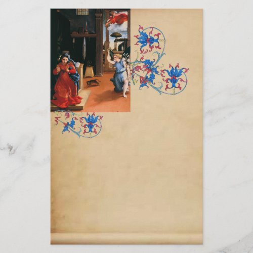 ANNUNCIATION by Lorenzo Lotto Floral Parchment Stationery