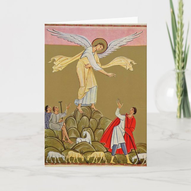 Annunciation By Master Of The Reichenau School Holiday Card (Front)