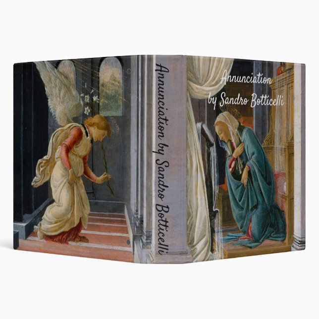 Annunciation by Sandro Botticelli 3 Ring Binder (Background)