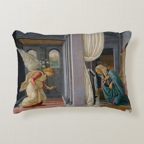 Annunciation by Sandro Botticelli Accent Pillow