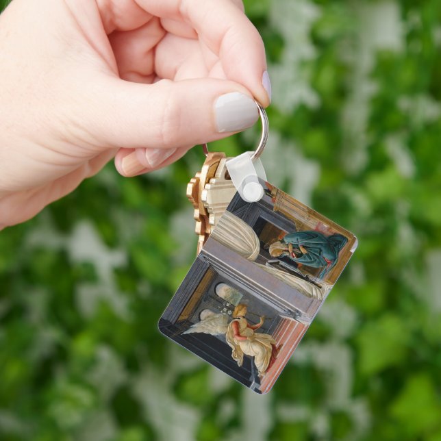 Annunciation by Sandro Botticelli Keychain (Hand)