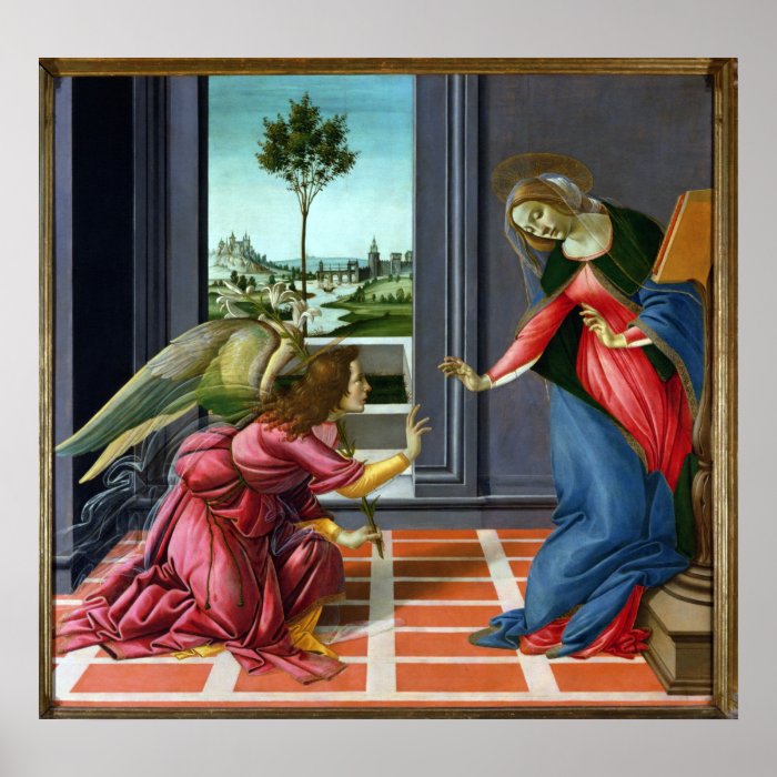 Annunciation by Sandro Botticelli Posters 