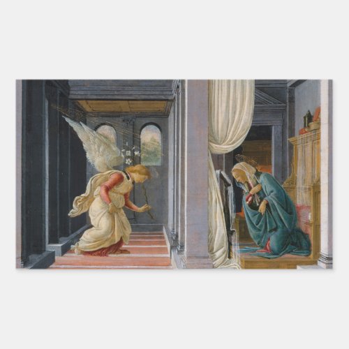 Annunciation by Sandro Botticelli Rectangular Sticker