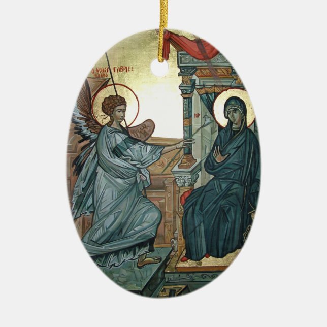 Annunciation Ceramic Ornament (Front)