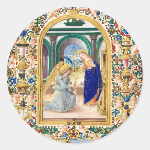 Annunciation Christmas   Classic Round Sticker