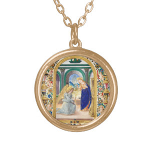 Annunciation Christmas Gold Plated Necklace