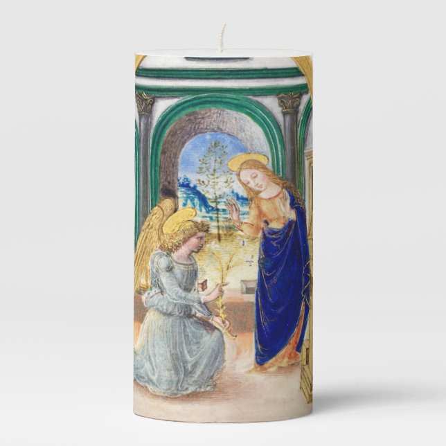 Annunciation Christmas   Pillar Candle (Front)