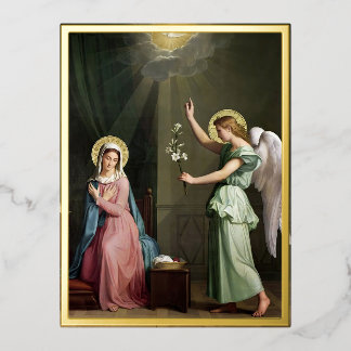 Annunciation,  foil holiday postcard