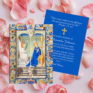 Annunciation Hail Mary Funeral Memorial Prayer Note Card